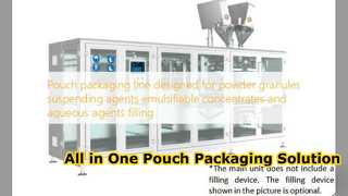 Effiziente Beutelverpackungslinie für Pulver und Flüssigkeiten