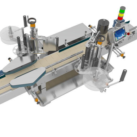 30L Trommeln Doppelseitige Aufkleberkennzeichnungsmaschine für runde Flasche TN-200LDS 2500BPH