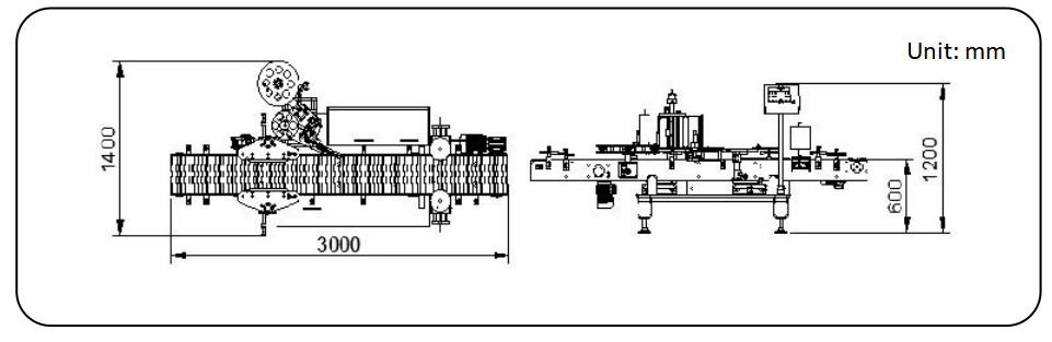 Quadratische und flache Flaschen TN-200LDS Einseitige selbstklebende Etikettiermaschine 5-30L Trommelfülllinie