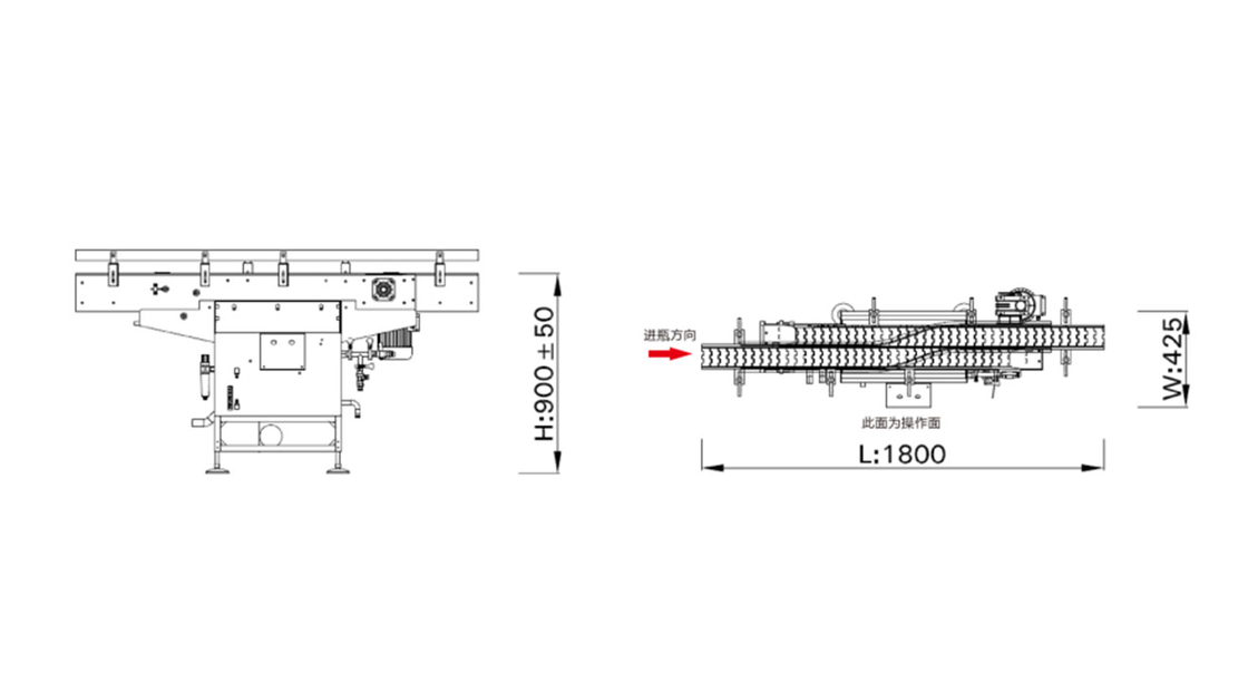 1800×425×900mm QX-2 Förderbandreinigungsgerät 220V 50Hz 0,1KW