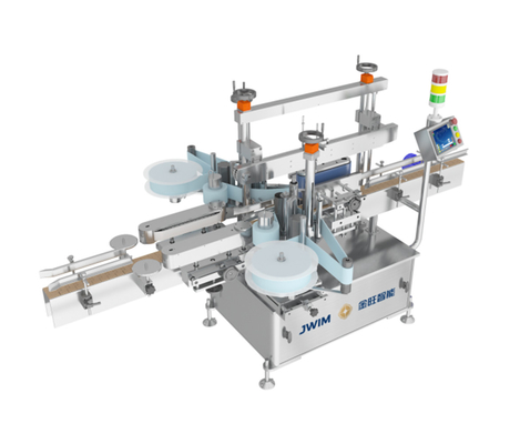 Quadratische Flachflasche TS-150B Selbstklebmaschine mit doppelseitiger Multifunktionskennzeichnung