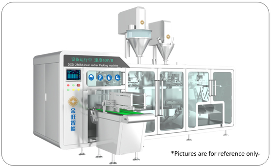 DGD-280BJ PLC-gesteuerte automatische horizontale Taschenverpackungsmaschine 380V 50Hz 6kw